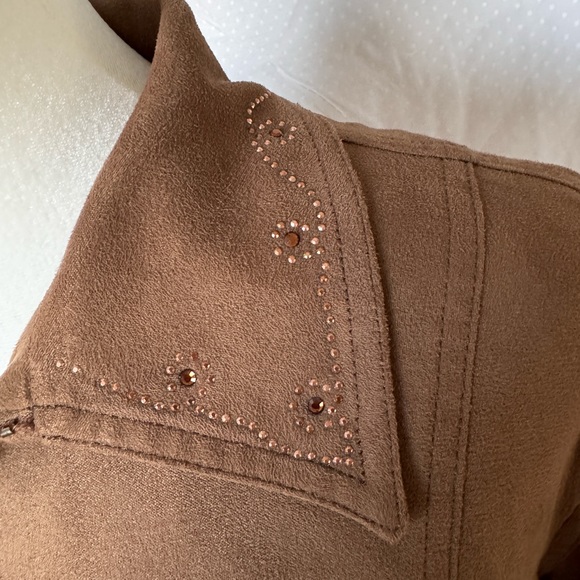 Moschino Jeans Suede ruffle jacket brown, size8 - Picture 5 of 11